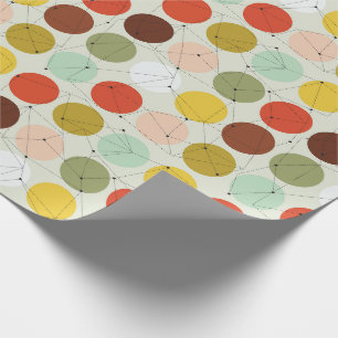 Papel De Presente Padrão dos círculos na parte traseira dos anos 70