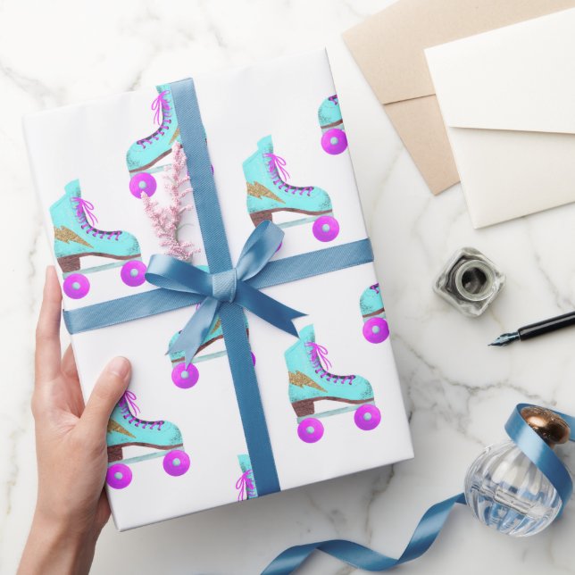 Papel De Presente Padrão dos Skates do cilindro do Groovy (Presentear)