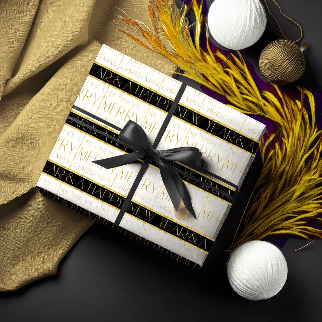 Papel De Presente Padrão Dourado de Natal preto nº 35 ID1009 (Criador carregado)