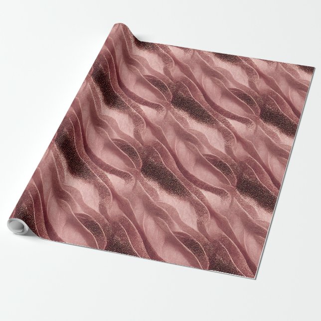 Papel De Presente Padrão Dourado de Textura Brilhante (Desenrolado)