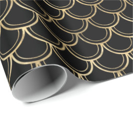 Papel De Presente Padrão Dourado Elegante