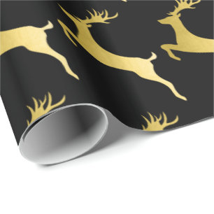 Papel De Presente Padrão Dourado imperceptível de Narradora Negra