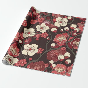 Papel De Presente Padrão Elegante De Flor De Cereja Sem Costura (16)
