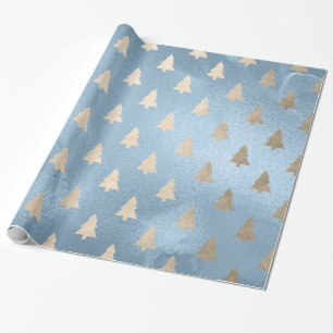 Papel De Presente Padrão elegante de ouro moderno e árvore de Nata