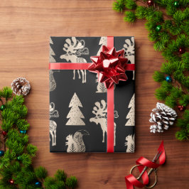 Papel De Presente Padrão elegante de ouro-rosa de-luz