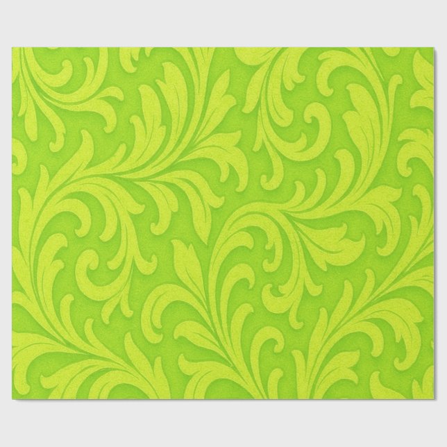 Papel De Presente Padrão elegante do verde limão (Aberto)