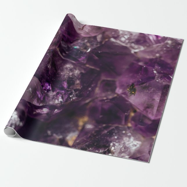 Papel De Presente Padrão Energético Purple Ametyst Crystal Quartz (Desenrolado)