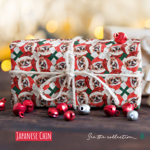 Papel De Presente Padrão engraçado de Natal do Chin Japonês
