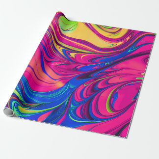 Papel De Presente Padrão Estético de Cores Vibrantes
