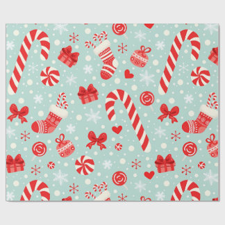 Papel De Presente Padrão Estético de Natal Doce
