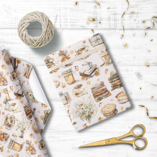 Papel De Presente Padrão Estético Essencial de Outono Favorito