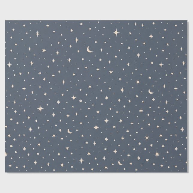 Papel De Presente Padrão Estrela Suave Estética (Aberto)