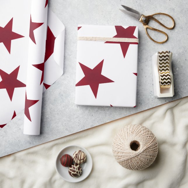 Papel De Presente Padrão Estrelas Douradas 7 (Artesanato)