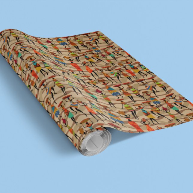 Papel De Presente Padrão Étnico Africano Tribal (Criador carregado)