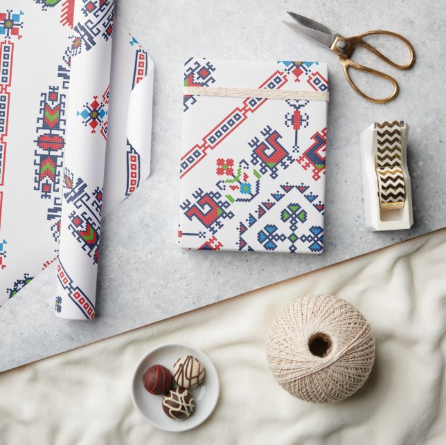 Papel De Presente Padrão Étnico Aztec (Artesanato)