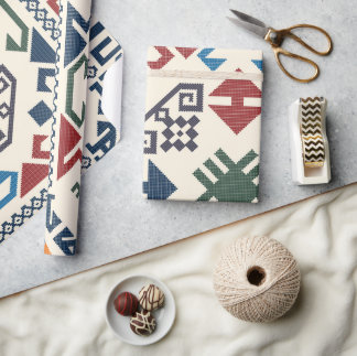 Papel De Presente Padrão Étnico Aztec