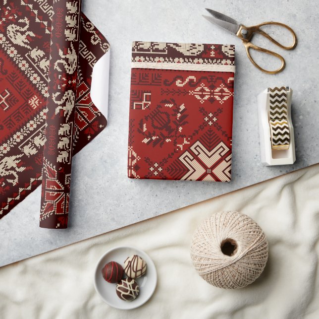 Papel De Presente Padrão Étnico Aztec (Artesanato)