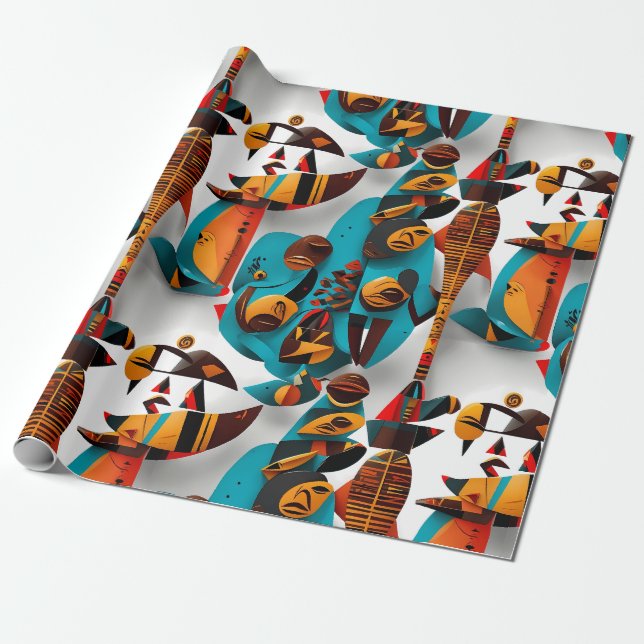 Papel De Presente Padrão Étnico, design étnica, étnico (Desenrolado)