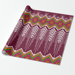 Papel De Presente Padrão étnico geométrico tradicional, v