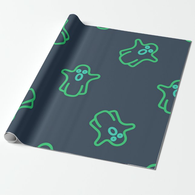 Papel De Presente padrão fantasma (Desenrolado)