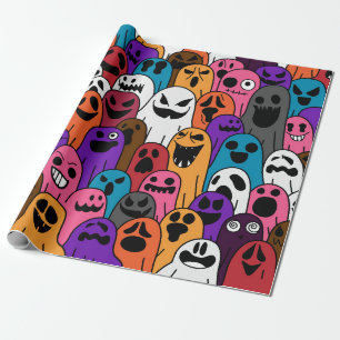 Papel De Presente Padrão fantasma sanfona isolada do cachecol do Di