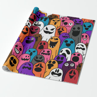 Papel De Presente Padrão fantasma sanfona isolada do cachecol do Dia