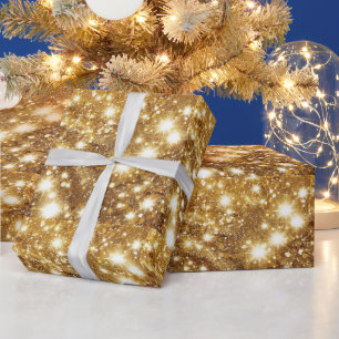 Papel De Presente Padrão festivo de maré dourada