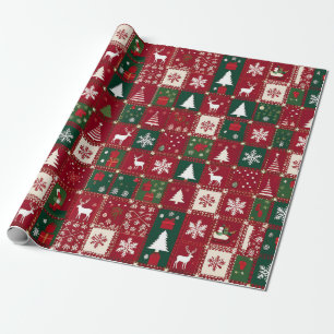 Papel De Presente padrão festivo de Natal