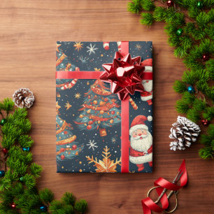 Papel De Presente Padrão Festivo de Natal