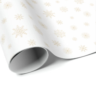 Papel De Presente Padrão Festivo do Floco de Neve