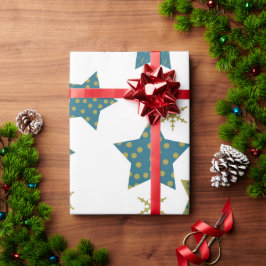 Papel De Presente Padrão festivo estrelado