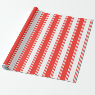 Papel De Presente Padrão Festivo Red Candy Stripe