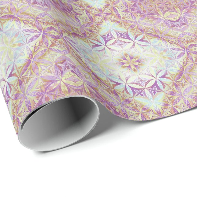 Papel De Presente Padrão Flor de Vida (Ponta do rolo)