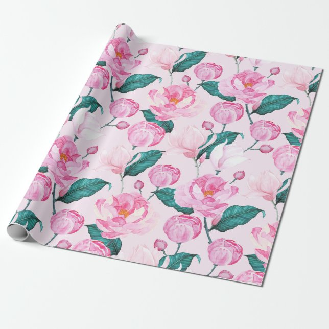 Papel De Presente Padrão floral (Desenrolado)