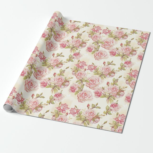 Papel De Presente Padrão floral (Desenrolado)