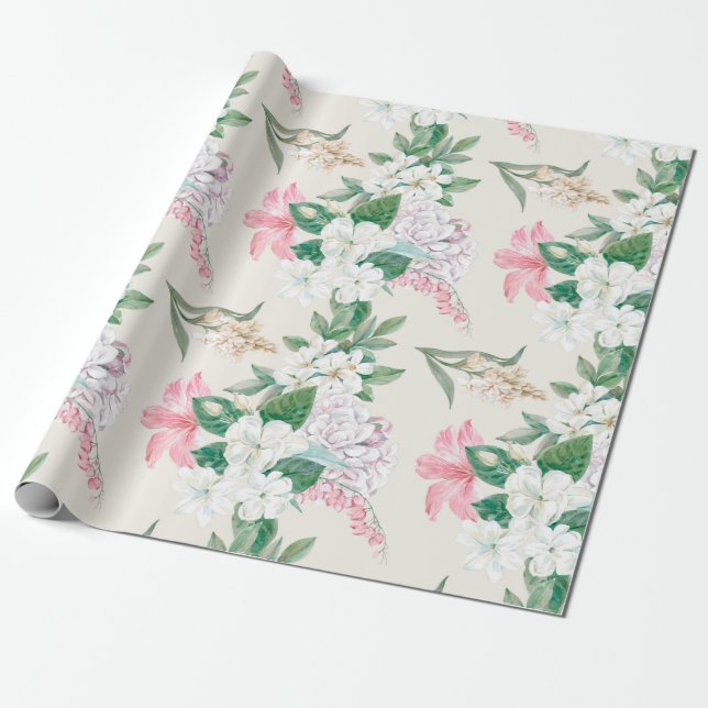 Papel De Presente Padrão floral (Desenrolado)