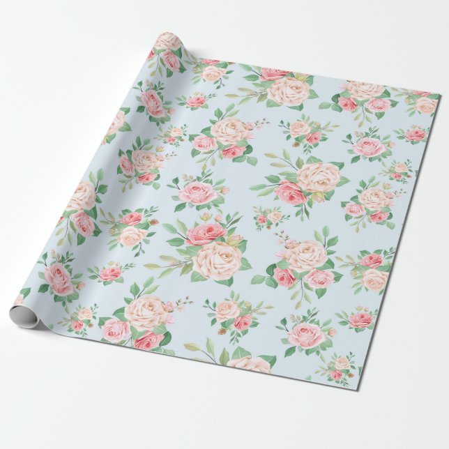 Papel De Presente Padrão floral (Desenrolado)
