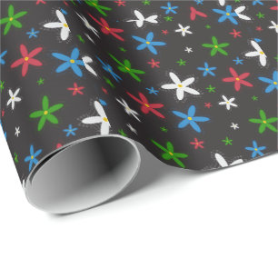 Papel De Presente Padrão Floral