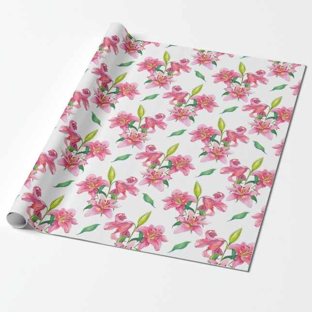 Papel De Presente Padrão floral (Desenrolado)