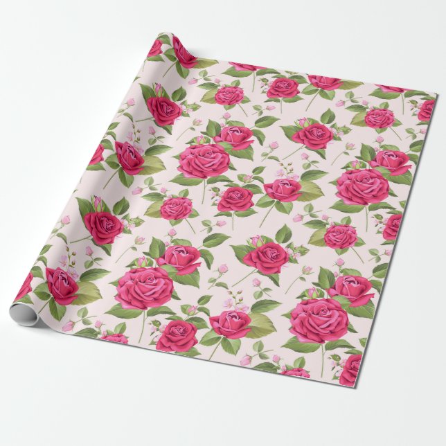 Papel De Presente Padrão floral (Desenrolado)
