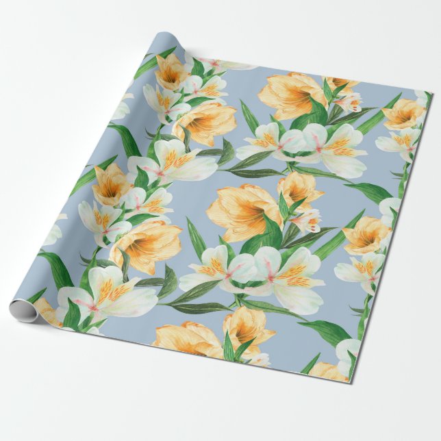 Papel De Presente Padrão floral (Desenrolado)