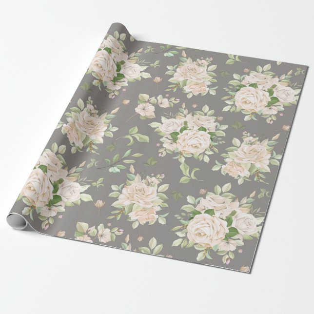 Papel De Presente Padrão floral (Desenrolado)