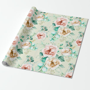 Papel De Presente Padrão floral