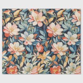 Papel De Presente Padrão Floral 10 | Papel de enrolamento