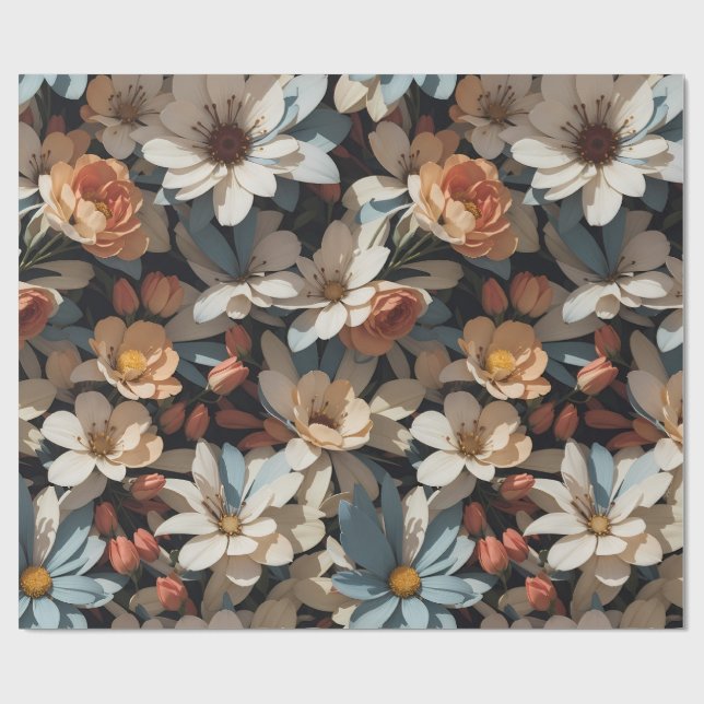 Papel De Presente Padrão Floral 14 | Papel de enrolamento (Aberto)