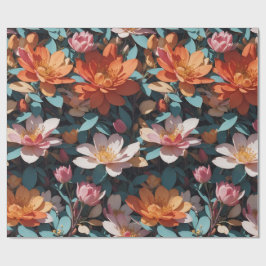 Papel De Presente Padrão Floral 5 | Papel de enrolamento