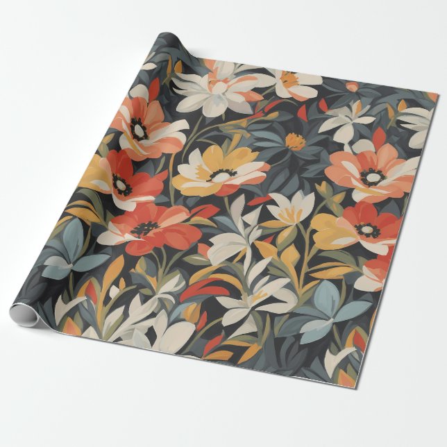 Papel De Presente Padrão Floral 9 | Papel de enrolamento (Desenrolado)