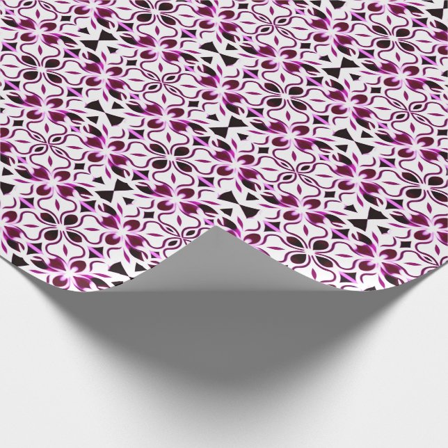 Papel De Presente Padrão Floral Abstrato Vibrante (Ponta)