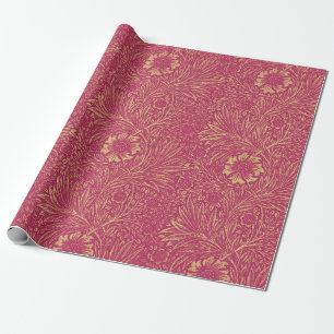 Papel De Presente Padrão floral amarelo-claro-rosa-néon-vírgula