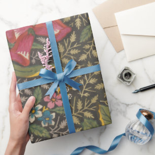 Papel De Presente Padrão Floral Antigo Toile de Jouy Francês